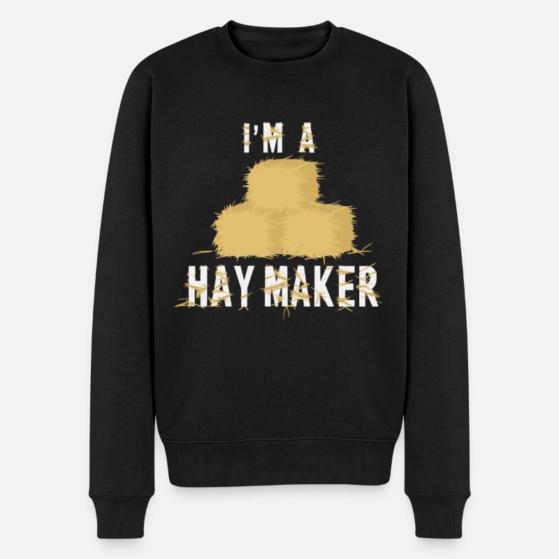 Lustiger Heumacher Bauernhof Lebensstil Heu - Männer Premium Bio Pullover - Schwarz
