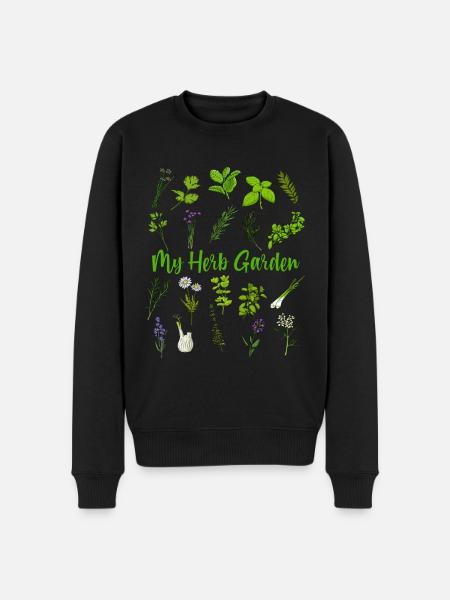 My Herb Garden - Medicinal Herbs - Men's Premium Organic Jumper - black