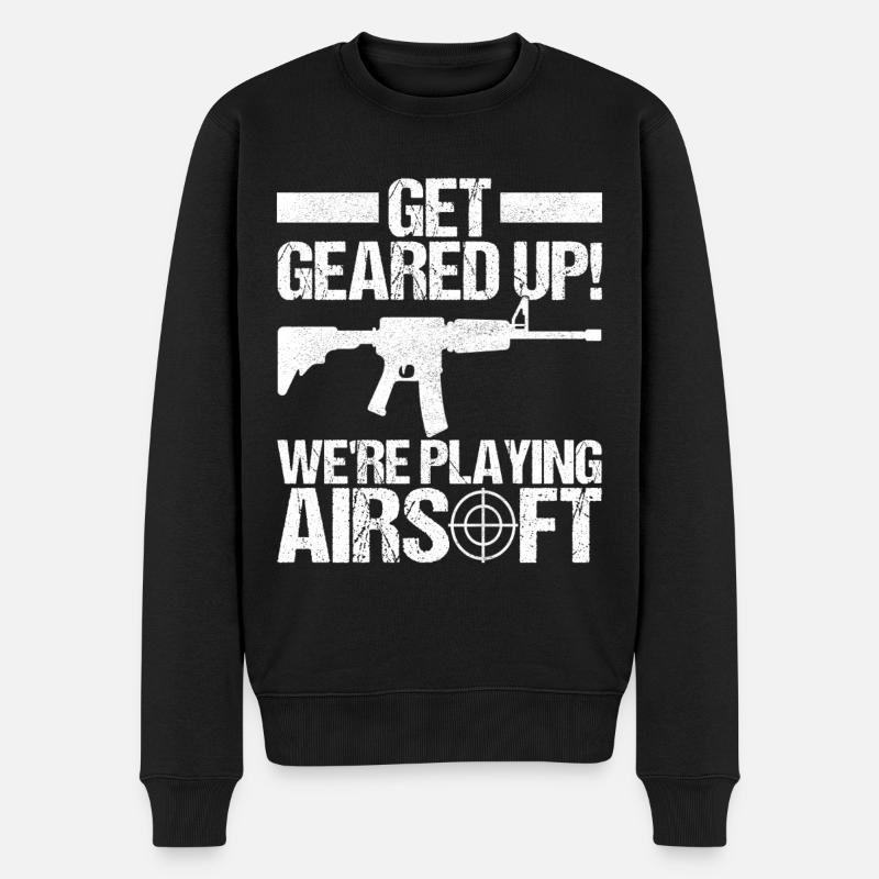 Airsoft Waffe Airsoft Hobby - Männer Premium Bio Pullover - Schwarz