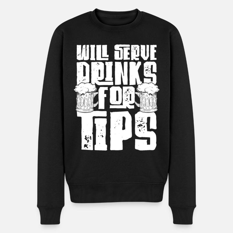 Barman Mixologue servira - Pull Premium bio Homme - noir