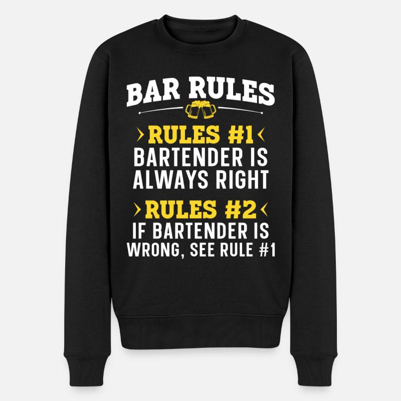 Bartender Mixologist Bar Rules - Men's Premium Organic Jumper - black
