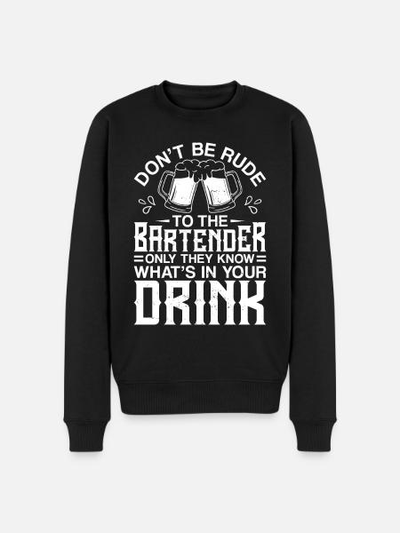 Bartender Mixologist Don't Be Rude - Men's Premium Organic Jumper - black