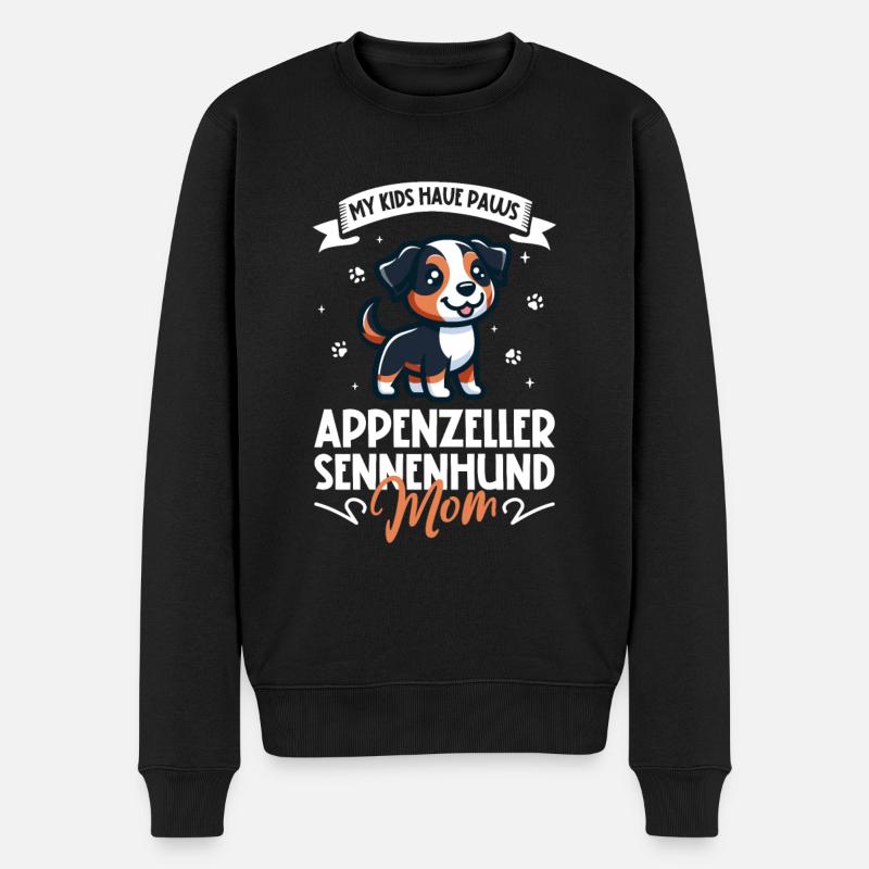 Appenzeller Sennenhund Mama - Männer Premium Bio Pullover - Schwarz