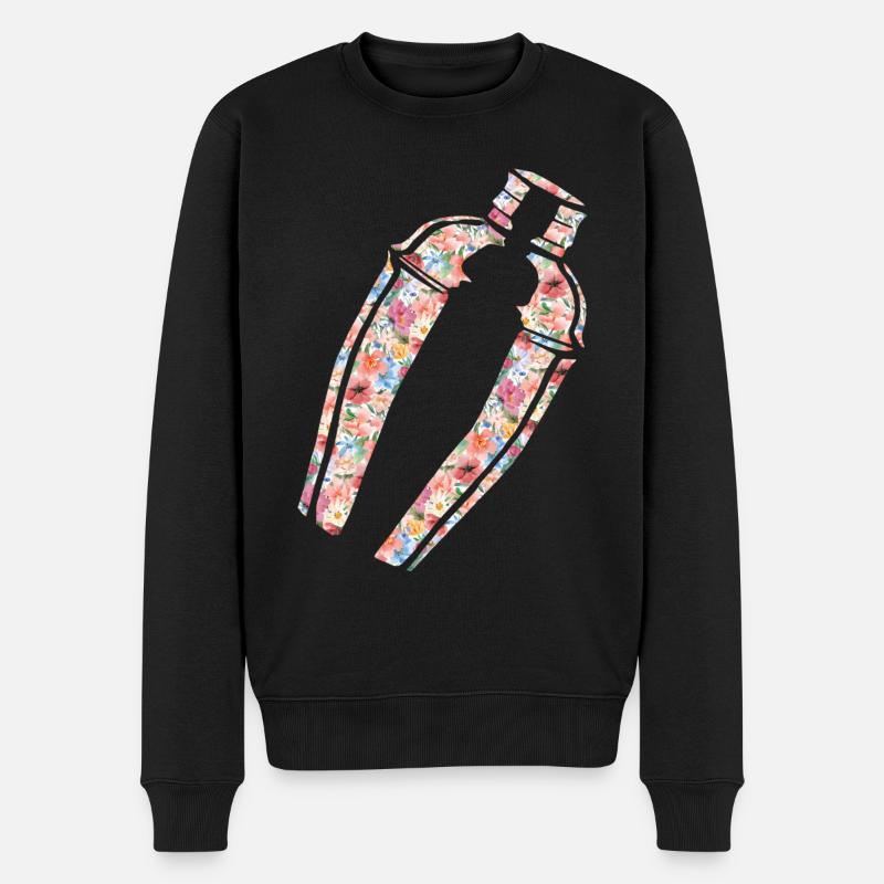 Bartender Mixologist Floral - Männer Premium Bio Pullover - Schwarz