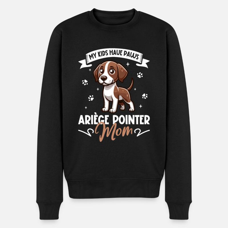 Braque de l'Ariège Mama - Männer Premium Bio Pullover - Schwarz