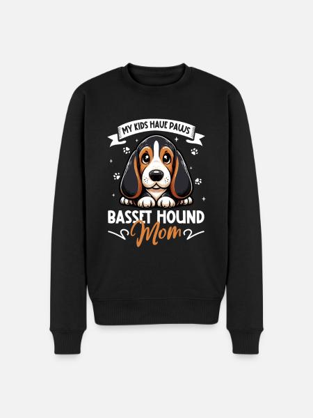 Basset Hound Mama - Men's Premium Organic Jumper - black
