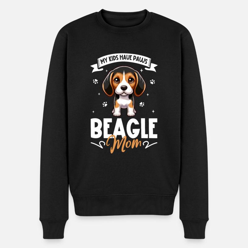 Beagle Mama - Männer Premium Bio Pullover - Schwarz