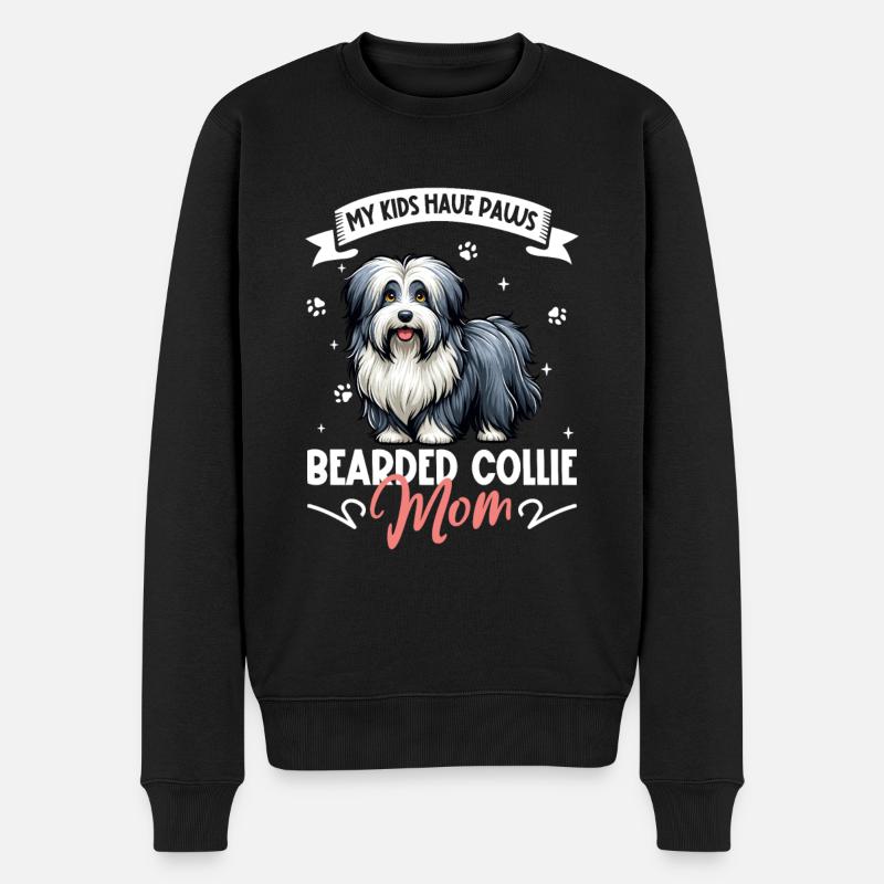 Bearded Collie Mama - Männer Premium Bio Pullover - Schwarz