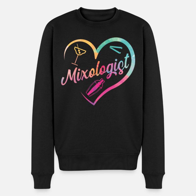 Barman Mixologue Coeur - Pull Premium bio Homme - noir
