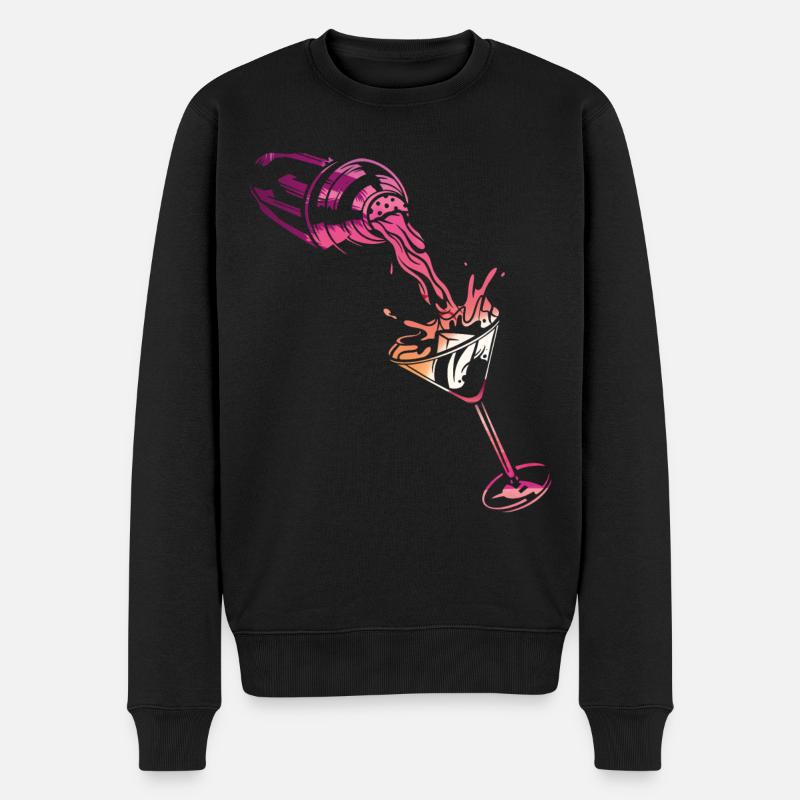 Bartender Mixologist Shaker Sunset - Männer Premium Bio Pullover - Schwarz