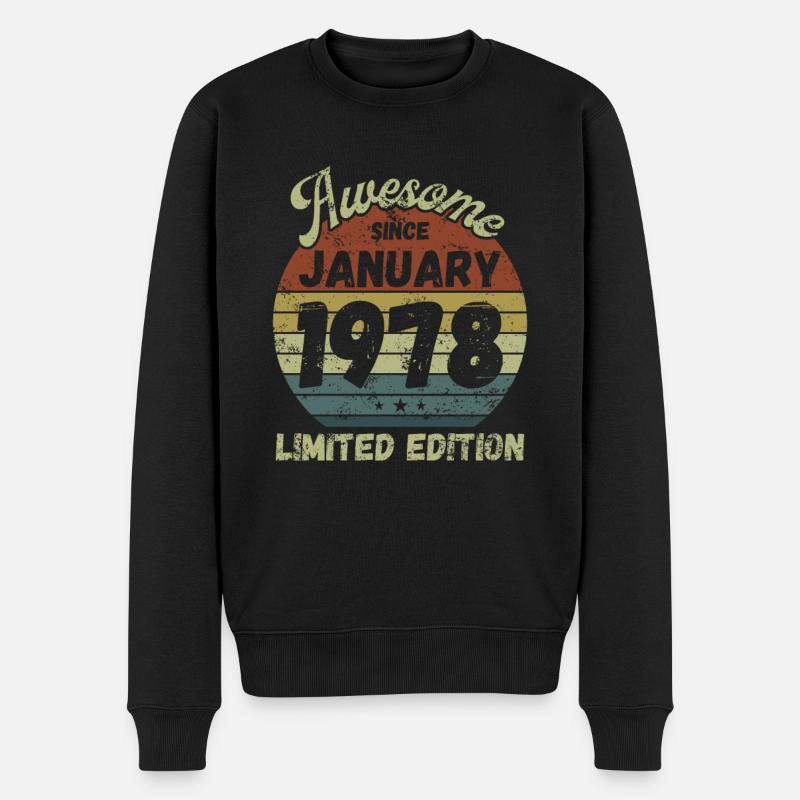 Génial depuis janvier 1978 - Anniversaire - Pull Premium bio Homme - noir