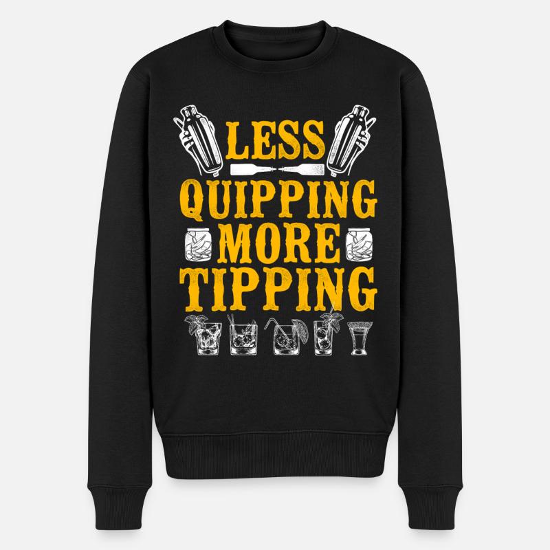 Bartender Mixologist Less Quipping - Männer Premium Bio Pullover - Schwarz