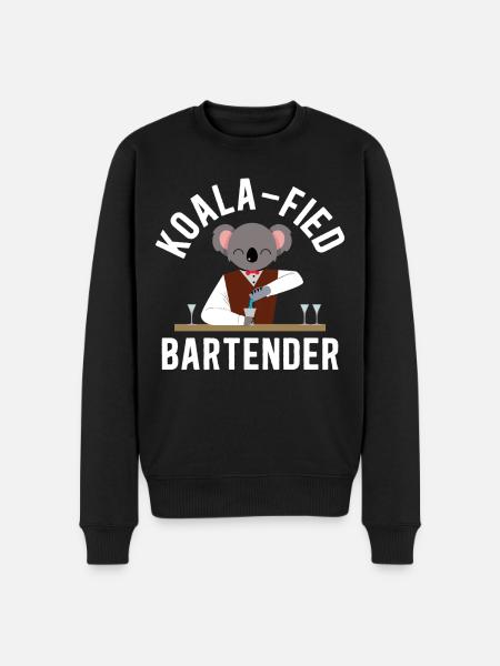 Bartender Mixologist Koala - Männer Premium Bio Pullover - Schwarz