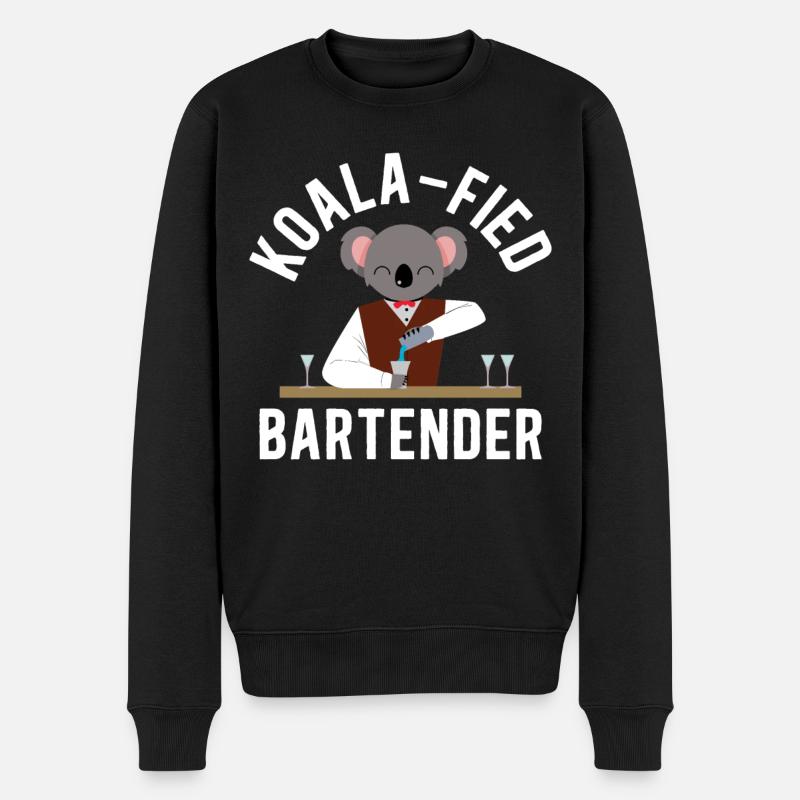Bartender Mixologist Koala - Männer Premium Bio Pullover - Schwarz