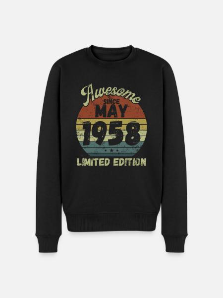 Awesome since May 1958 - Birthday - Men's Premium Organic Jumper - black
