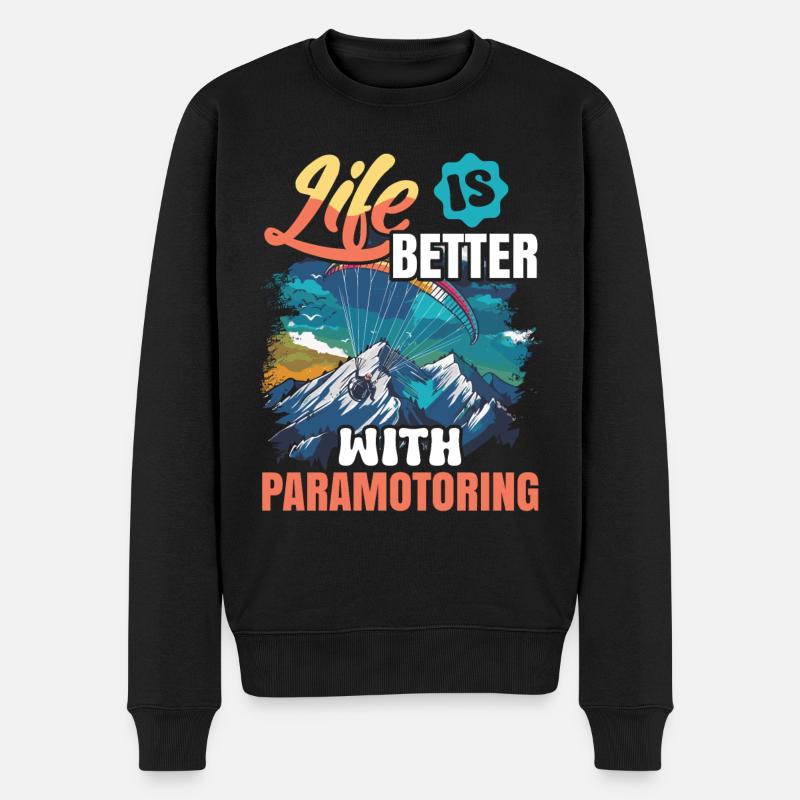 Flugschirm motorschirm paramotoring - Männer Premium Bio Pullover - Schwarz
