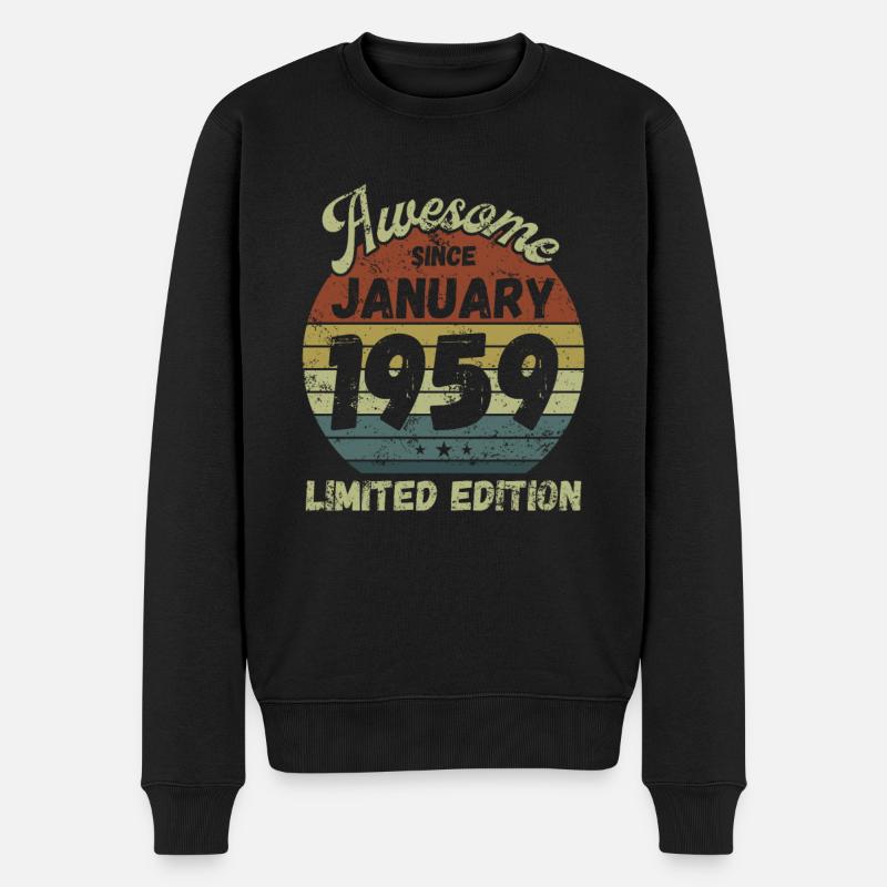 Génial depuis janvier 1959 - Anniversaire - Pull Premium bio Homme - noir