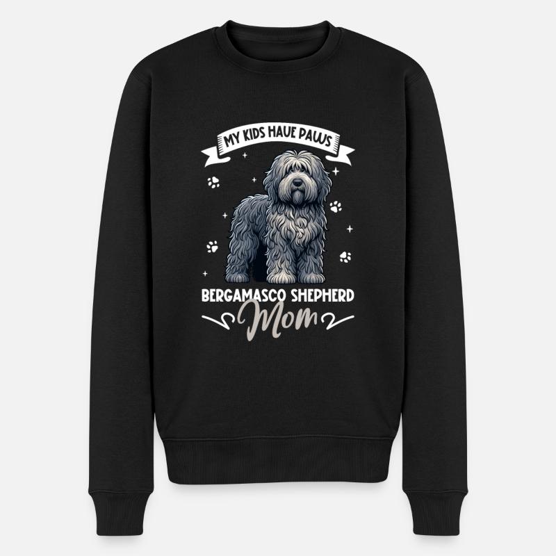 Bergamasker Hirtenhund Mama - Männer Premium Bio Pullover - Schwarz