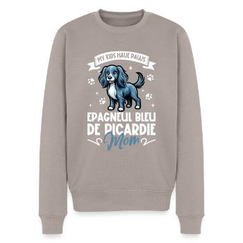 Epagneul Bleu de Picardie Mama - Männer Premium Bio Pullover - Taupe - Vorne - Nico (187cm)