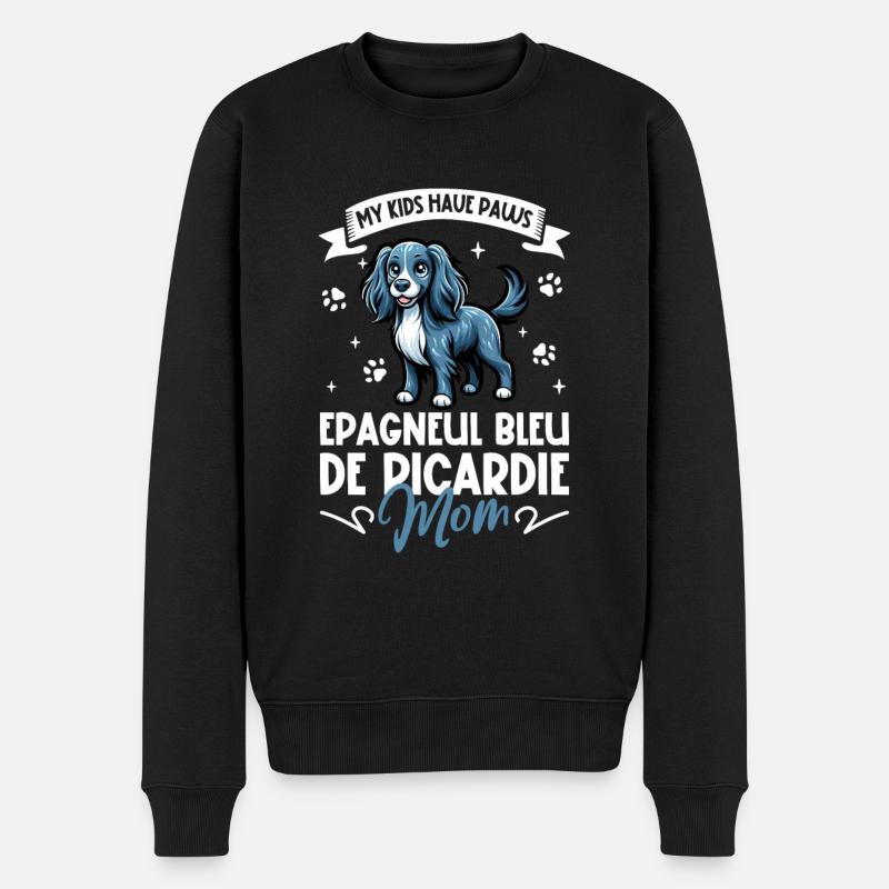 Epagneul Bleu de Picardie Mama - Pull Premium bio Homme - noir