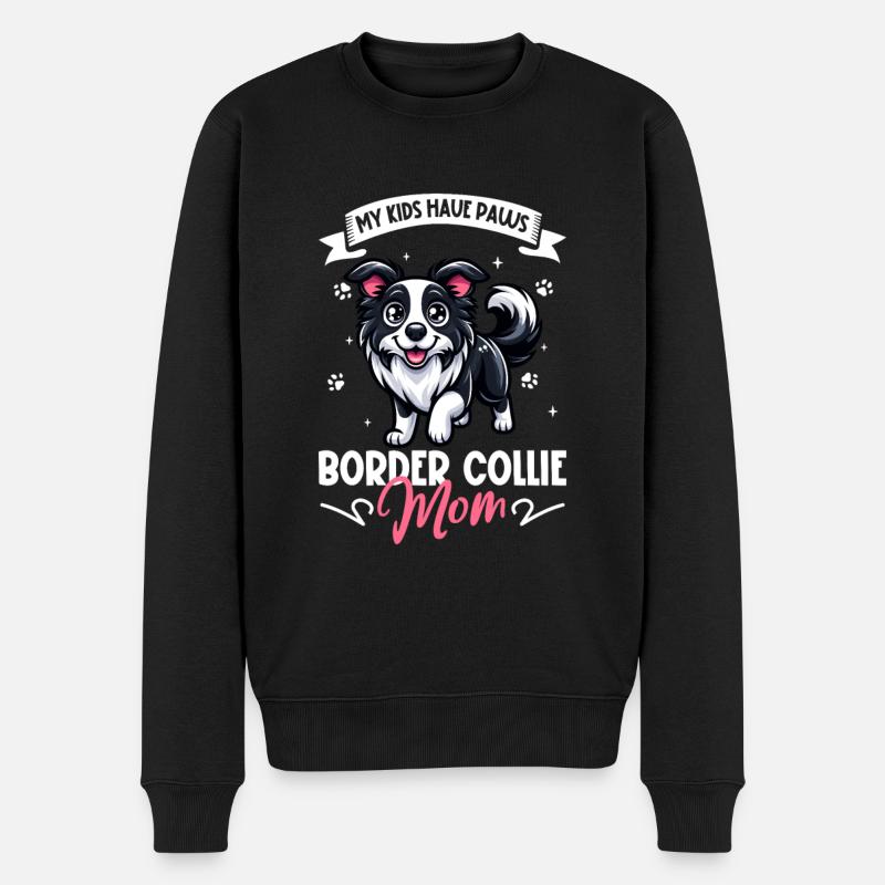Maman border collie - Pull Premium bio Homme - noir