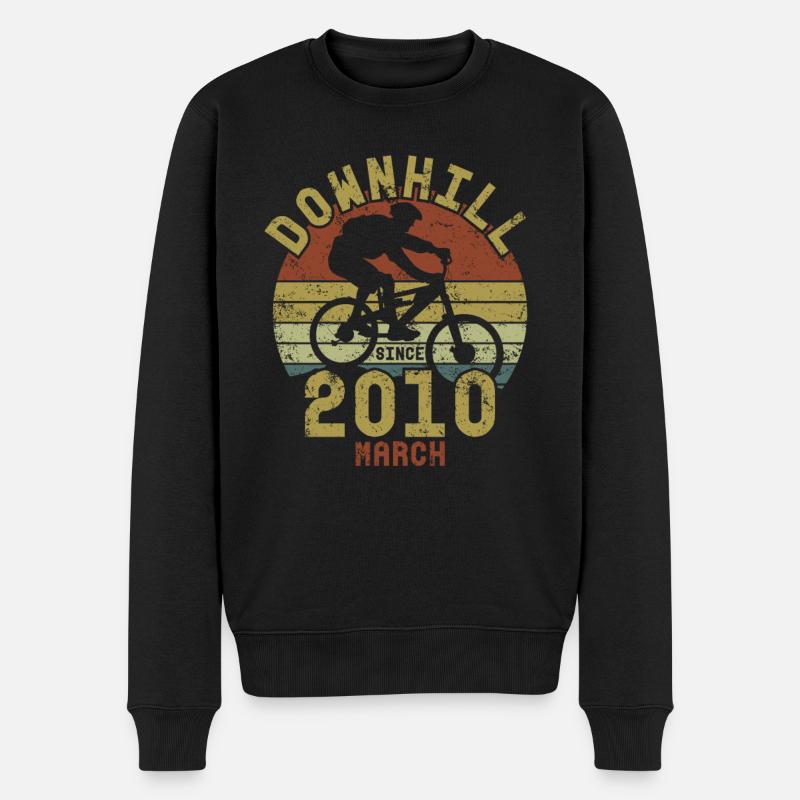 Geburtstag Downhill Fahrrad Bike March 2010 - Männer Premium Bio Pullover - Schwarz