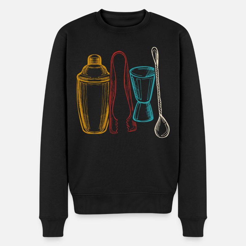 Bartender Mixologist Retro - Männer Premium Bio Pullover - Schwarz