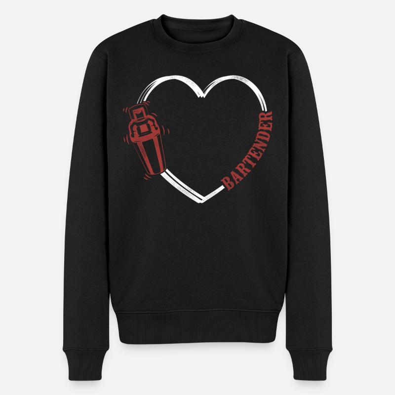 Barman Mixologue Cœur - Pull Premium bio Homme - noir