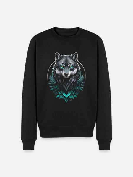 Forest Arctic Wolf - Men's Premium Organic Jumper - black