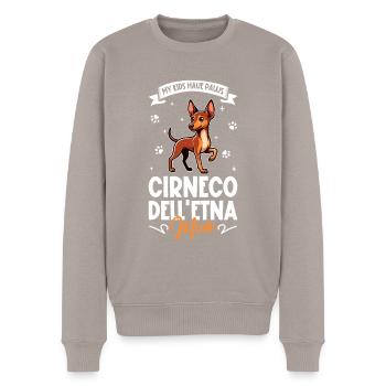 Cirneco dell'Etna Mama - Men's Premium Organic Jumper - taupe - Front - Nico (187cm)