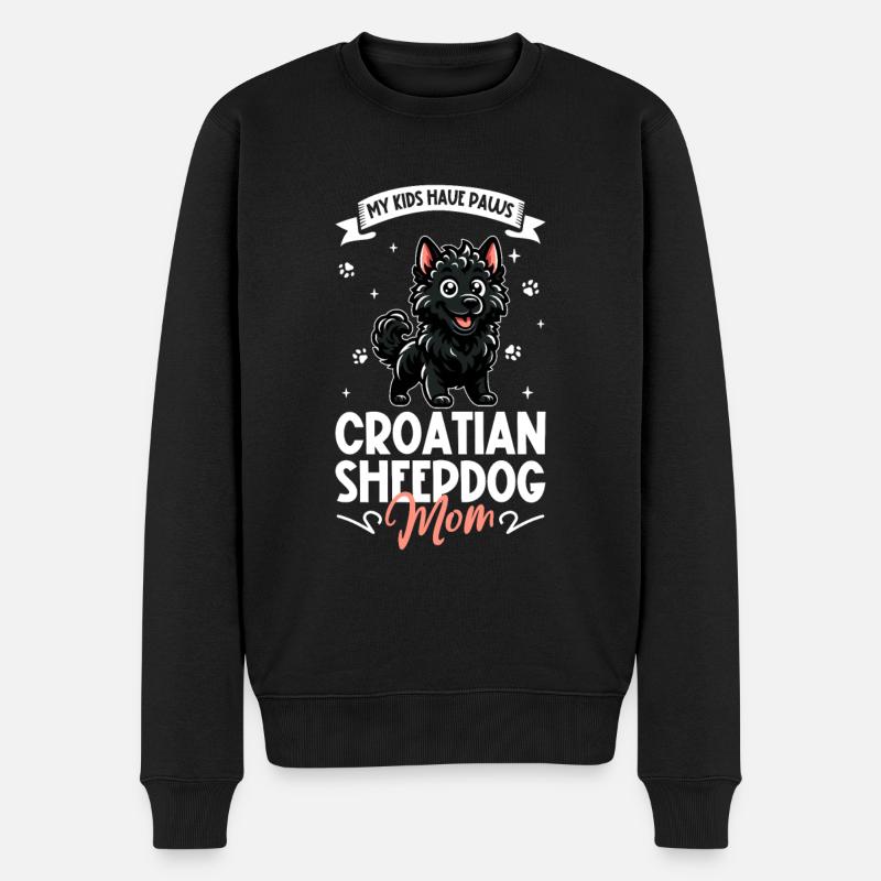 Croatian Shepherd Mom - Men's Premium Organic Jumper - black