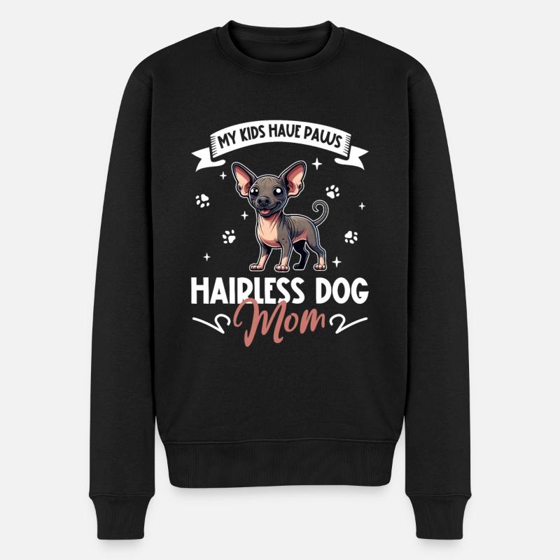 Nackthund Mama - Männer Premium Bio Pullover - Schwarz