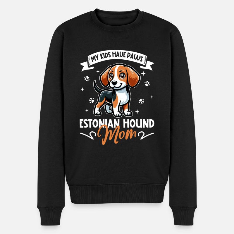 Estnische Bracke Mama - Männer Premium Bio Pullover - Schwarz