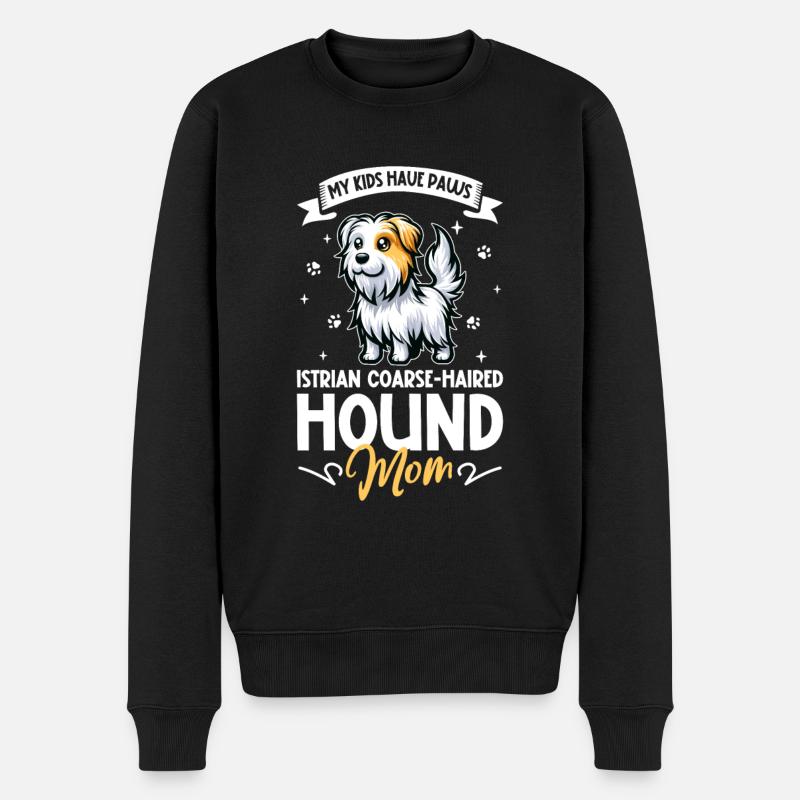 Rough-haired Istrian Hound Mom - Men's Premium Organic Jumper - black