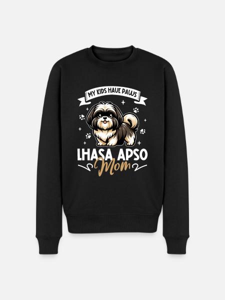 Lhasa Apso Mama - Männer Premium Bio Pullover - Schwarz