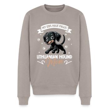 Litauische Bracke Mama - Männer Premium Bio Pullover - Taupe - Vorne - Nico (187cm)