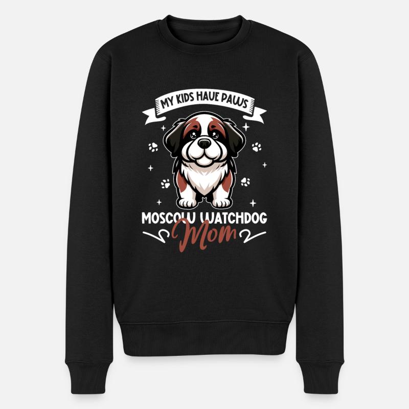 Moskauer Wachhund Mama - Männer Premium Bio Pullover - Schwarz