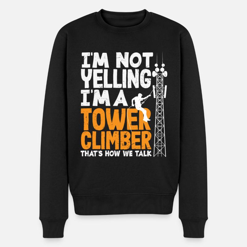 Turmkletterer-techniker Turmarbeiter - Männer Premium Bio Pullover - Schwarz