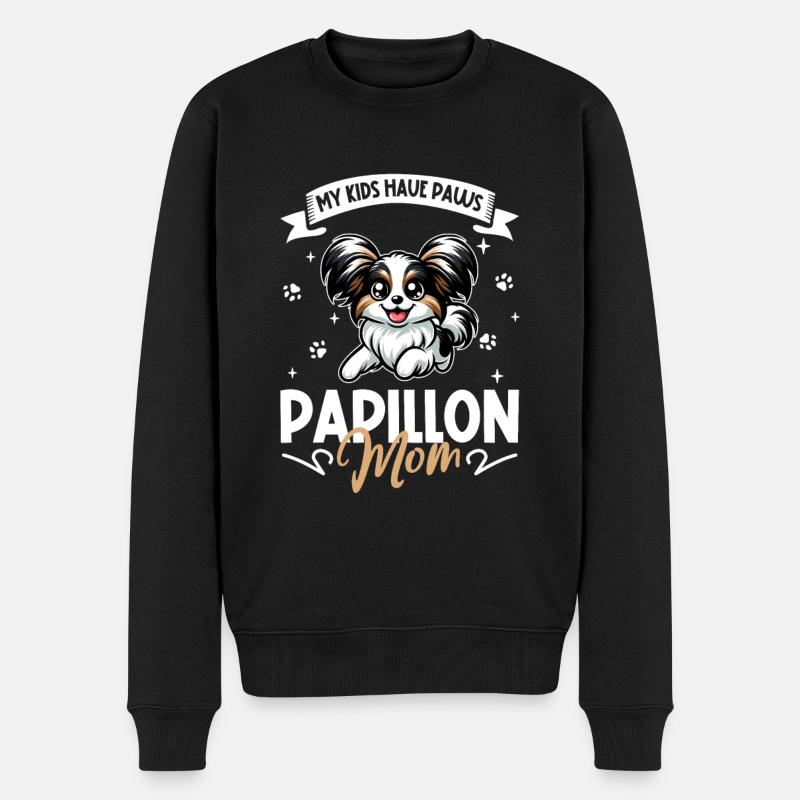 Continental Miniature Spaniel Mama - Men's Premium Organic Jumper - black