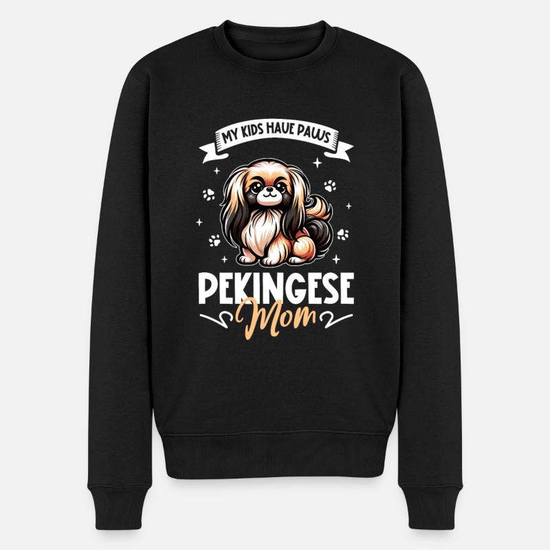 Pekingese mom - Men's Premium Organic Jumper - black