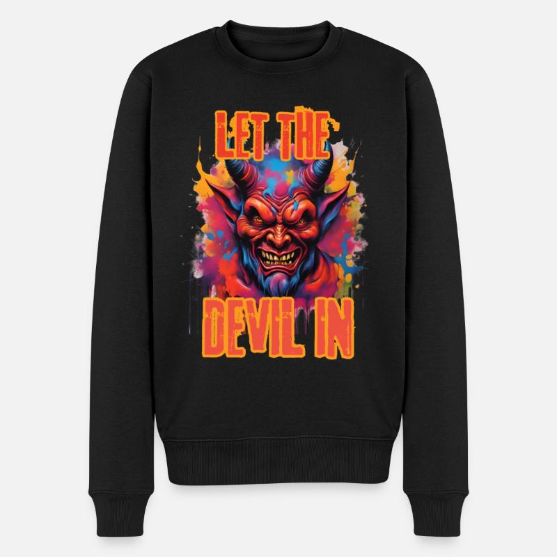 LAISSEZ ENTRER LE DIABLE. - Pull Premium bio Homme - noir
