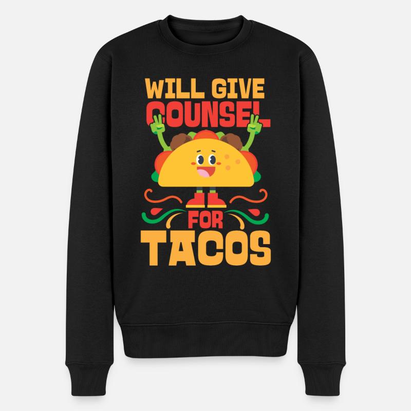 School Counselor Taco Will Give - Männer Premium Bio Pullover - Schwarz