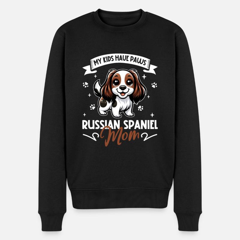Maman épagneul russe - Pull Premium bio Homme - noir