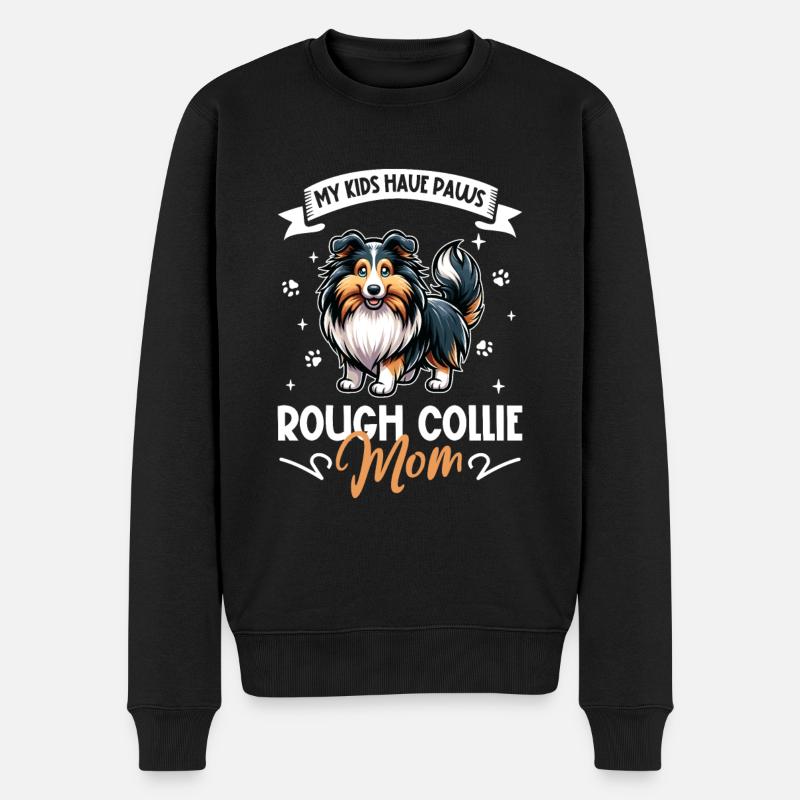 Long-haired Collie Mom - Men's Premium Organic Jumper - black