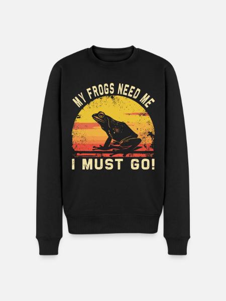 Frösche Fangen Froschjäger Froschfänger - Männer Premium Bio Pullover - Schwarz