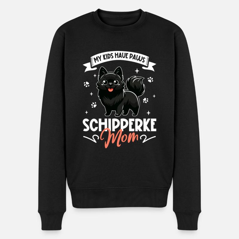 Schipperke Mama - Männer Premium Bio Pullover - Schwarz