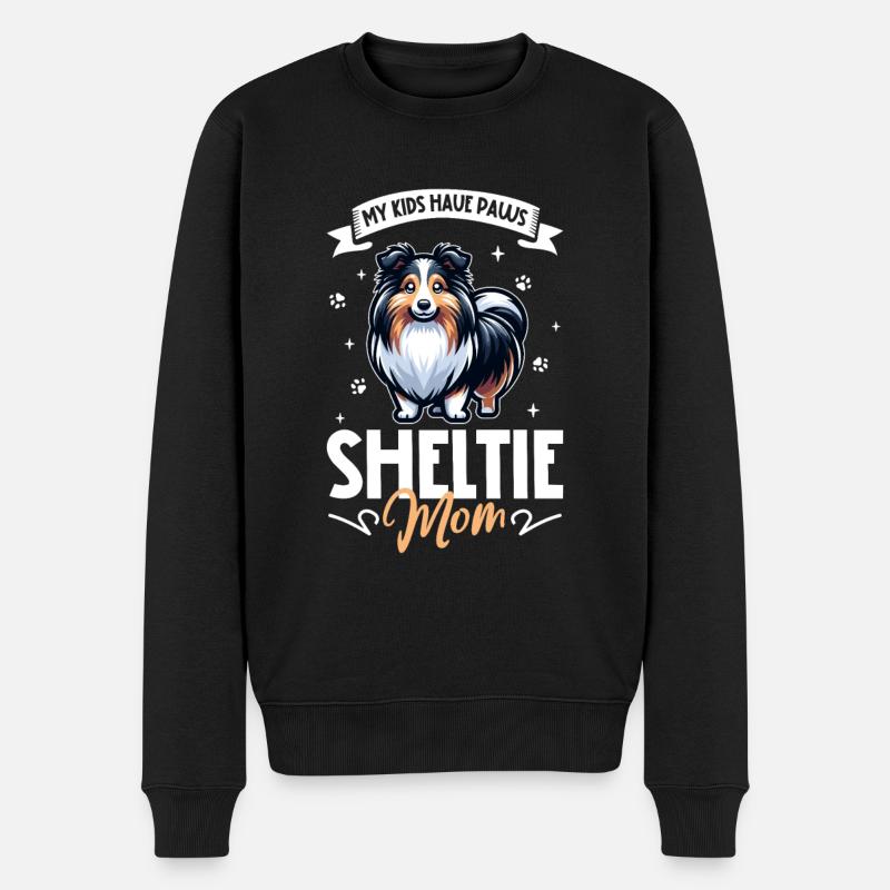 Shetland Sheepdog Mama - Männer Premium Bio Pullover - Schwarz