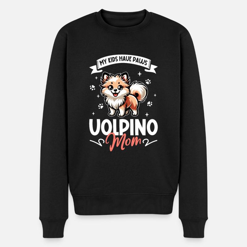 Volpino Italiano Mama - Pull Premium bio Homme - noir