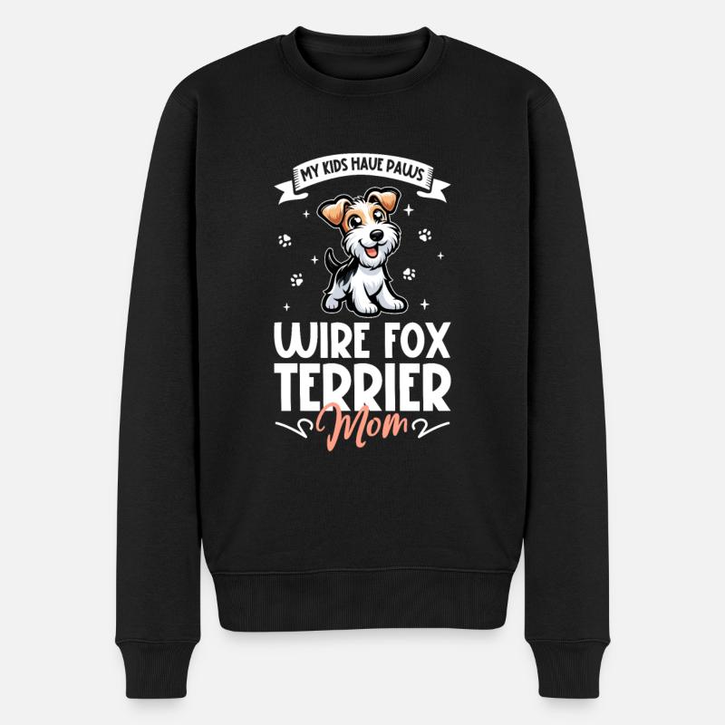 Drahthaar-Foxterrier Mama - Männer Premium Bio Pullover - Schwarz