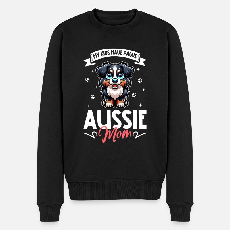 Australian Shepherd Mama - Männer Premium Bio Pullover - Schwarz